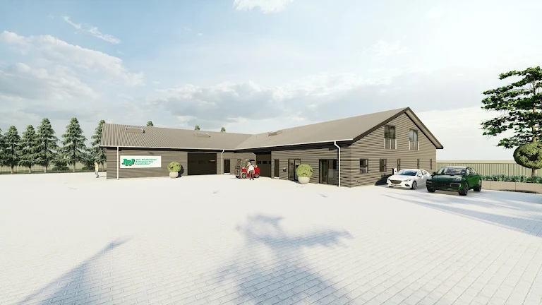 Arkitekttegnet erhvervsbyggeri - anlægsgartner